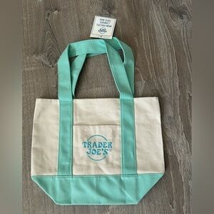 Trader Joe’s Mini Pastel Blue and Green Tote Bag